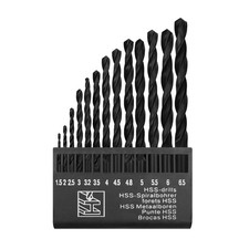 Cobalt Drill Bit Set, 13PCS High-Speed Steel, Black, Suitable for Metal, Wood, a