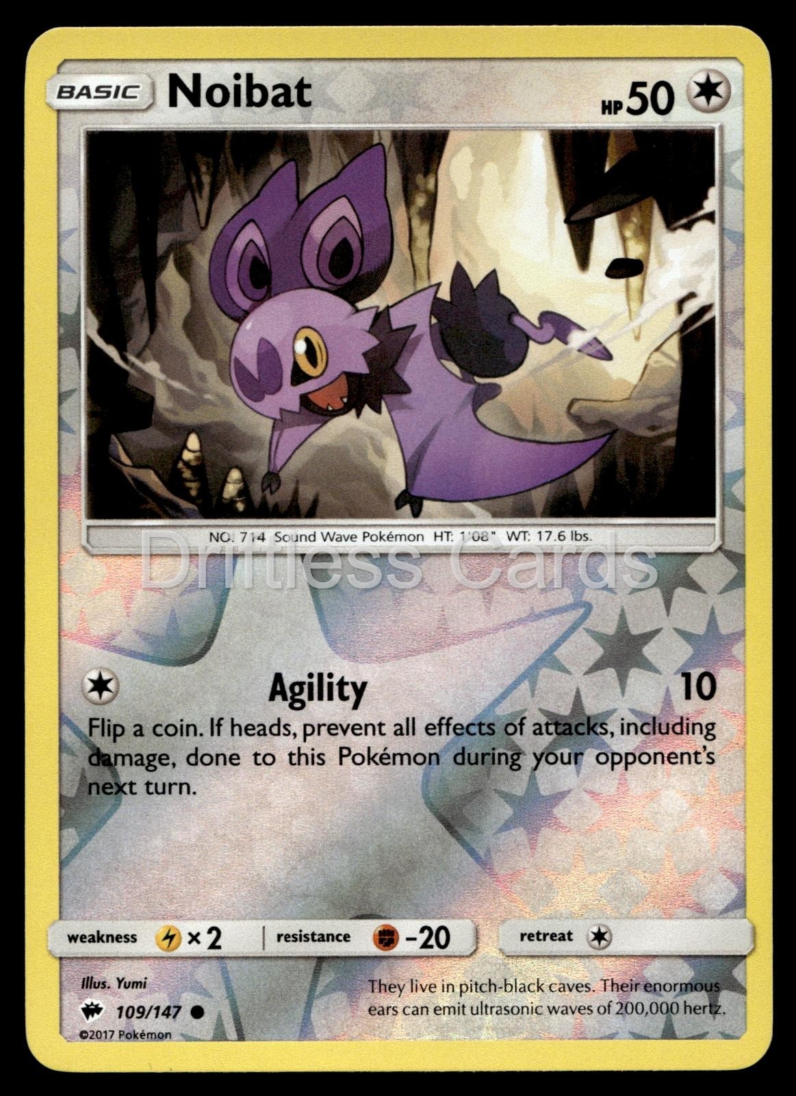Noibat 109/147 Common Burning Shadows Pokemon Reverse Holo NM/M