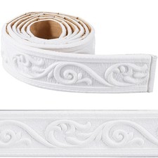 CRASPIRE 88 x 2 inch Crown Molding Peel and Stick 3D 88" x 2", White-2