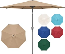 Simple Deluxe 9' Patio Umbrella Outdoor Table Market Yard 9', Tan-New 