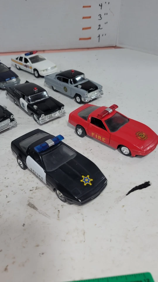 Lot Of (6) Racing Champions Police USA Diecast Police Cars And 2 Hong Kong /Used - Image 3 of 4