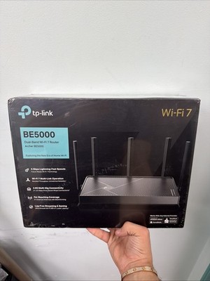 Brand NEW TP-Link Archer BE5000 Dual-Band Wi-Fi 7 Router Black