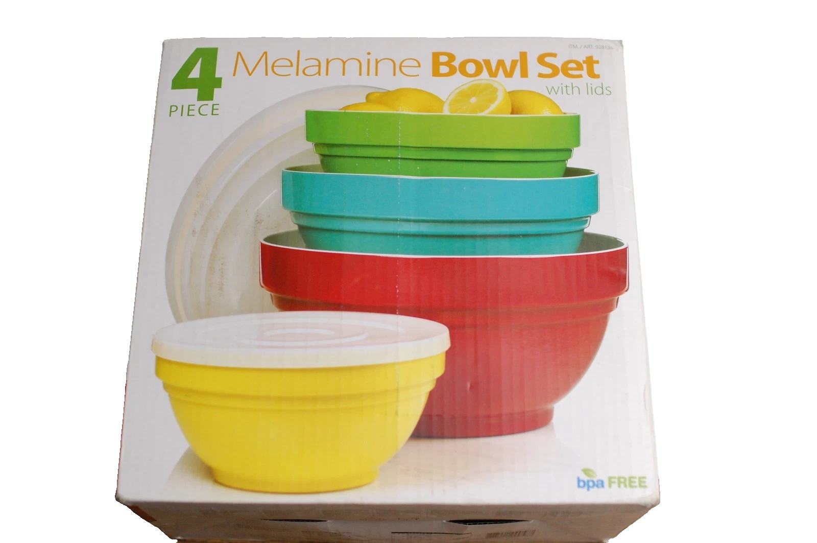 Melamine 4 Mixing Bowl Set with 4 Lids -Sizes: 1.8 Qt. 2.8 Qt. 4Qt. 6Qt.
Opens in a new window or ta