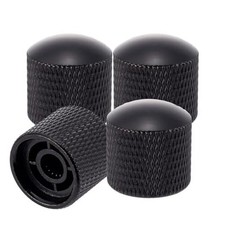 4Pcs Black Metal Guitar Control Knob Volume Tone Control Dome Knobs Guitar Bass