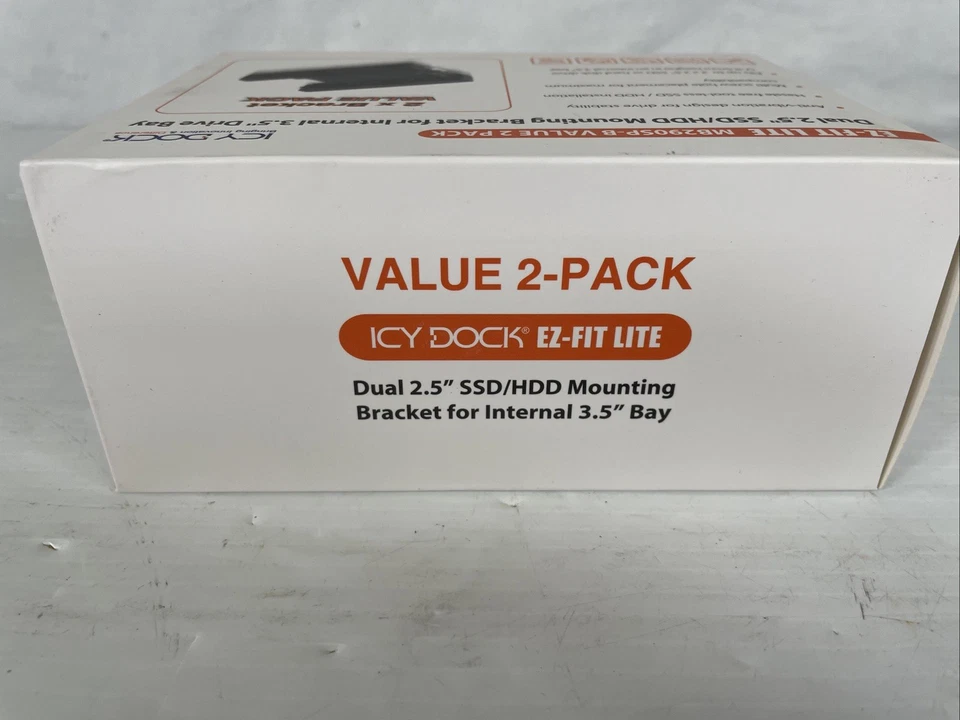 Icy Dock Dual 2.5 to 3.5 HDD SSD Mounting Bracket Adapter for PC Drive Bay - Image 3 of 4