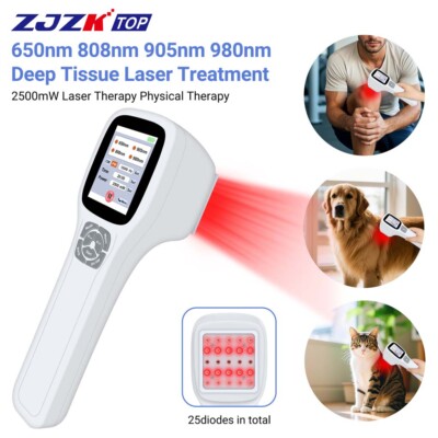 Medical 2500mW Red/NIR Cold Laser Therapy Device for Human and Pets Pain Relief
