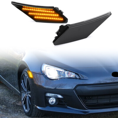 Front Bumper Side Marker Light Lamp Smoke For 2013-2017 Scion Fr-S/Brz/Toyota 86