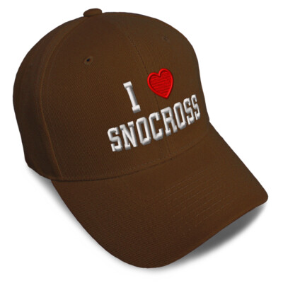 Baseball Cap I (Love) Snocross Red Heart Sports Lovers Dad Hats for Men & Women