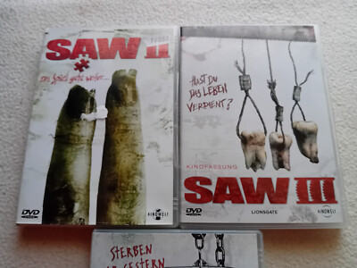 Saw  -  3 Teile Set  -  Saw II  -  Saw III  - Saw IV  -  3 DVDs