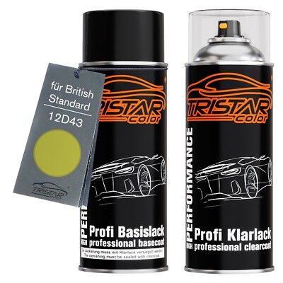 Autolack Spraydosen Set für British Standard 12D43 Greengage Basislack Klarlack