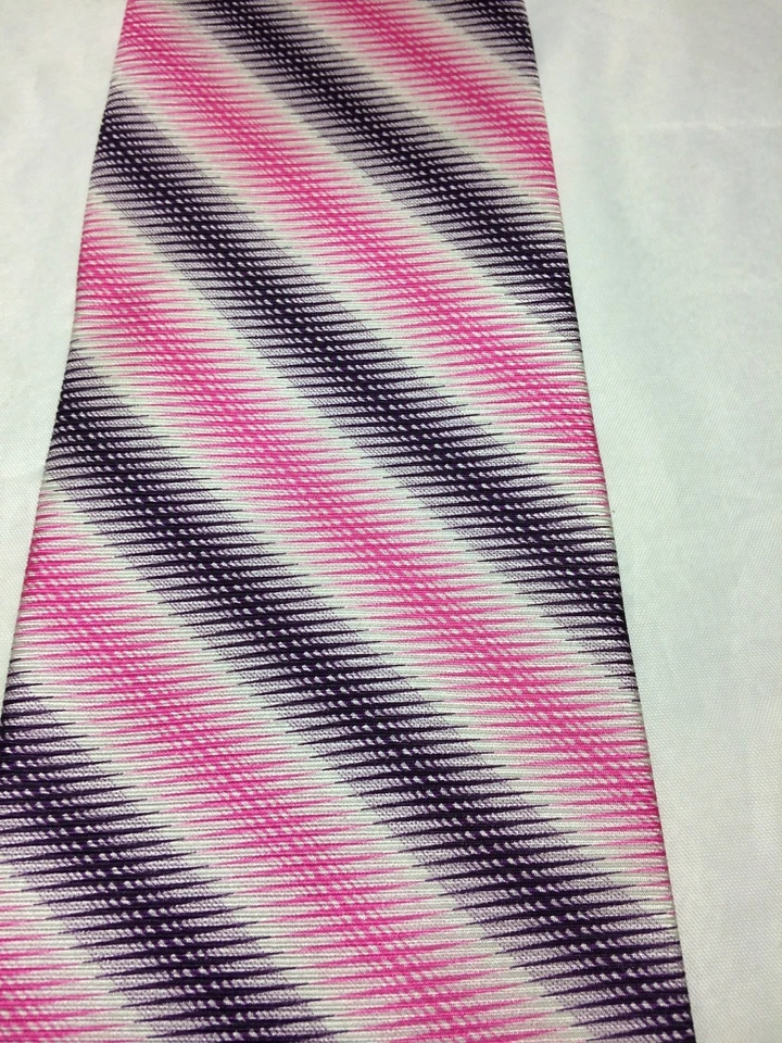 BIJOUX TERNER CORBATA HOMBRE ROSA Y MORADO RAYAS 3,75 X 59 Foto 3 de 4