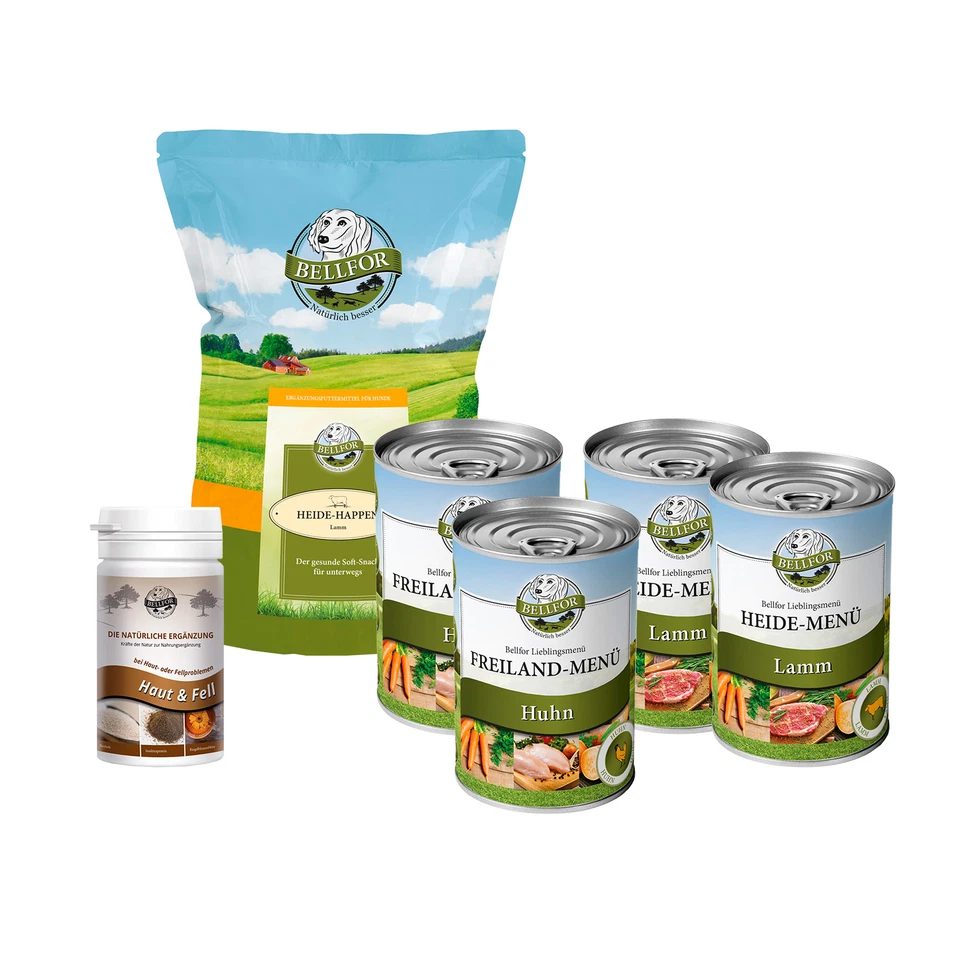 Bellfor Hundefutter Nass Huhn Lamm Soft Snack Haut & Fell Pulver - Chihuahua Set - Bild 2 von 4