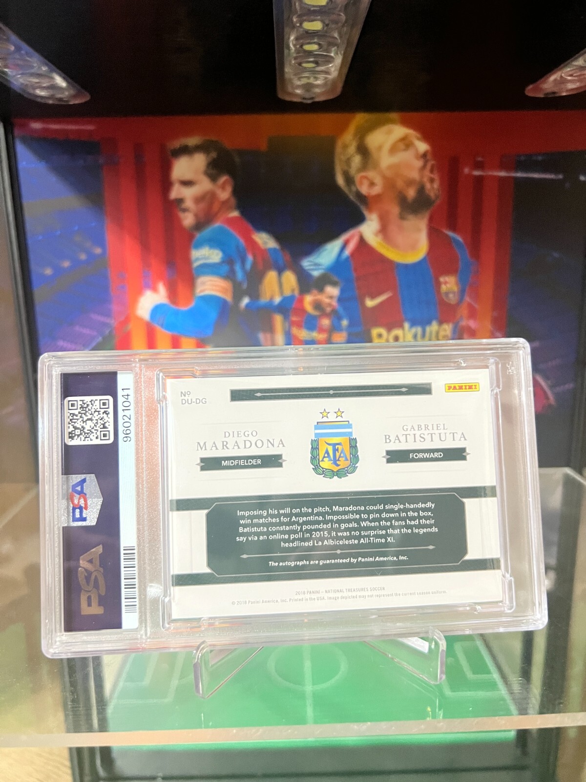 2018 National Treasures Maradona/Batistuta Bronze Dual Auto /15 PSA 10 view 15