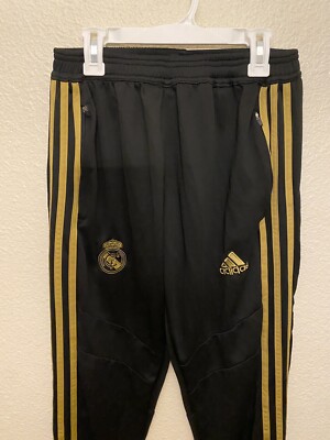 Adidas Men's Real Madrid Soccer Football Training Pants Gold