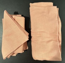 Linen Tablecloth/Napkin set Pink For 42X26in Table top