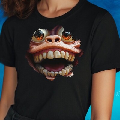 T-Shirt Frauen Affen Gesicht im Cartoon-Stil Motiv Baumwolle Größe S bis 3XL