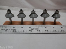 (5) 1-3/16 D 45° Chamfer Carbide Tip Router Bit Bearing 1/2" degree qw