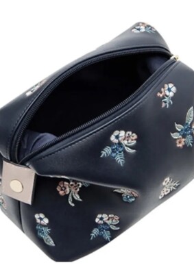 ACCESSOIRE ''Hepburn'' bestickte Kulturtasche / Kosmetiktasche