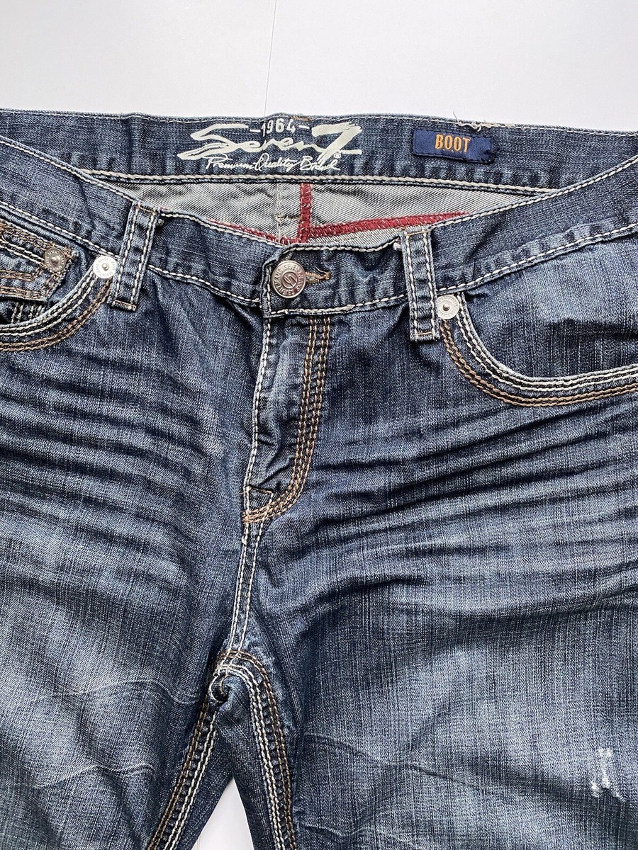 Seven 7 Men's Jeans Boot Cut Denim Blue RN 109890 Size 36x32 Seven 7 Men's Jeans Boot Cut Denim Blue RN 109890 Size 36x32