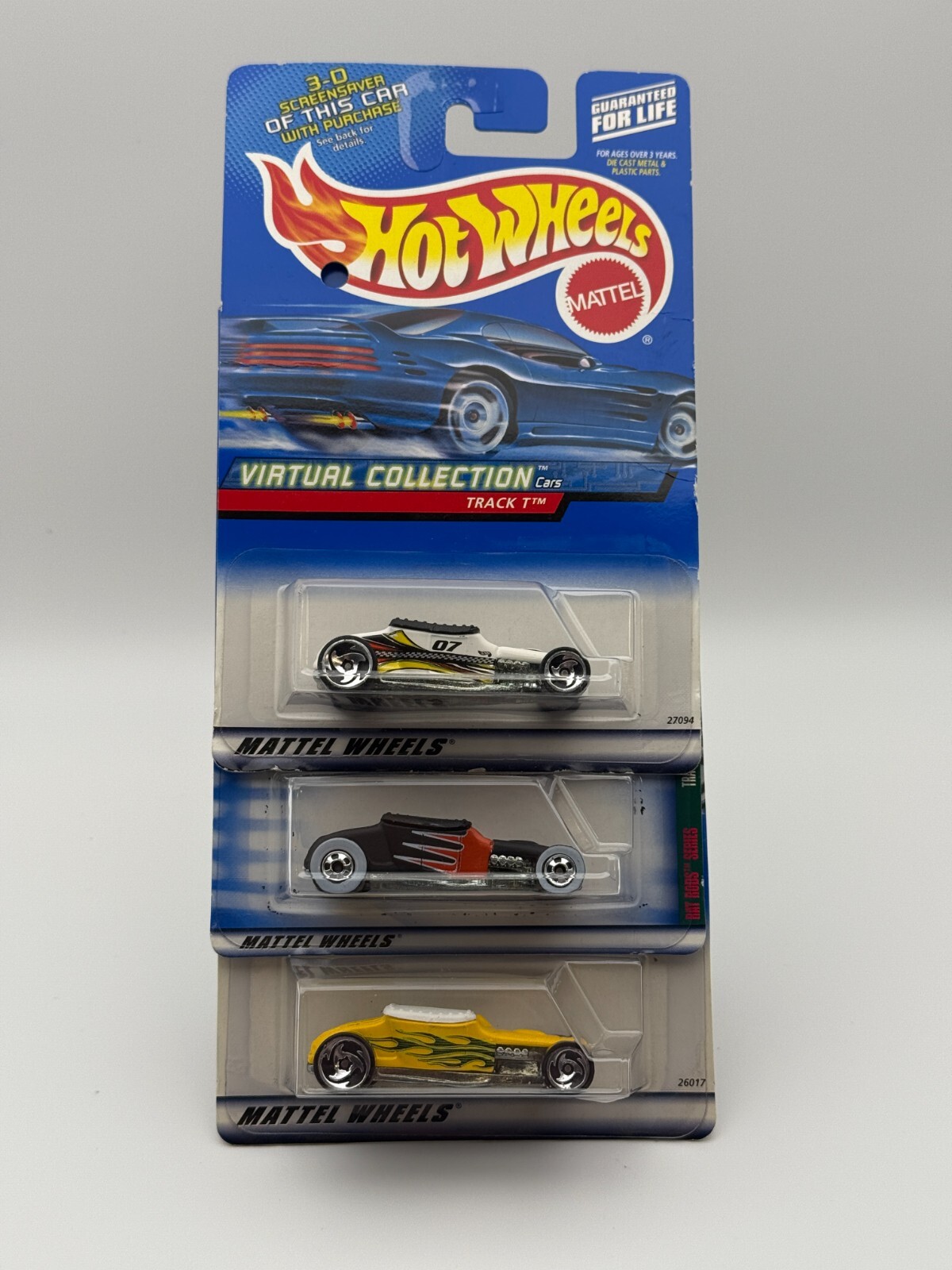 TRACK T HOT WHEELS LOT OF 3. ON CARD! Vintage