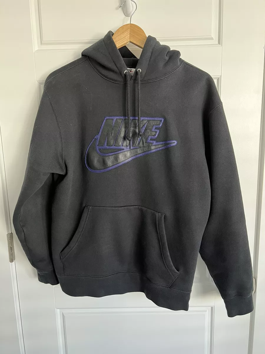 Nike x Supreme Leather Applique Hoodie - Size S Fall Winter 19