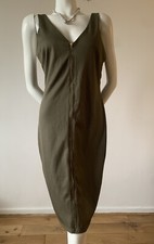 NEW MISS SELFRIDGE RIBBED ZIPED DRESS SIZE UK 16 US 12 BLACK