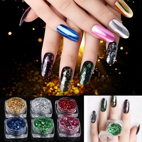 Nail Chrome Mirror Effect Powder HIGH Pigment Glitter Dust Manicure Nail Art AU - Picture 9 of 48