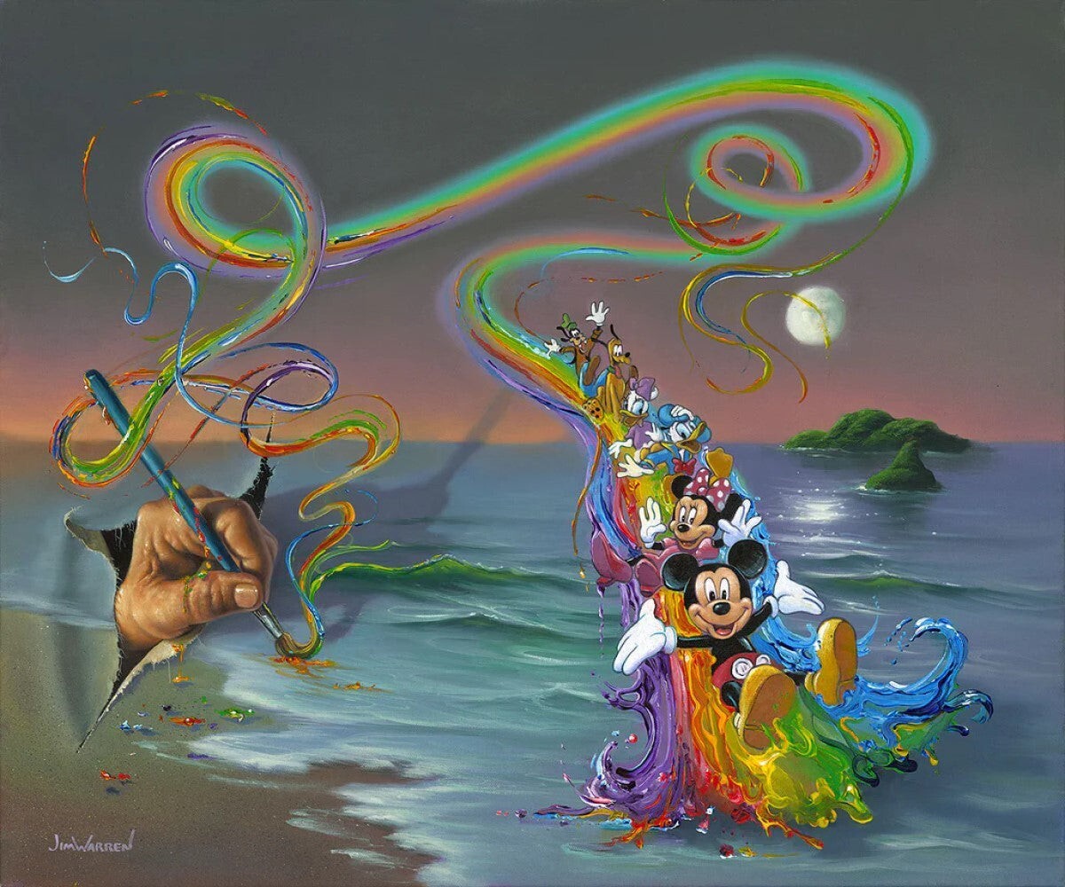 Mickey Walt Disney Fine Art Jim Warren Signed Lt Ed 50
