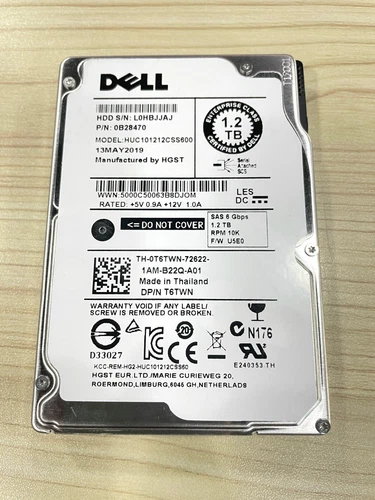 T6TWN Dell 1.2TB 10K RPM 6Gb/s SAS 2.5 Hard Drive HUC101212CSS600 - Afbeelding 2 van 6