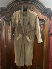 Vintage G-iii Brown Leather Trench Coat Size S