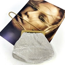 Vintage GLOMESH white / gold small evening bag - perfect for formal / wedding