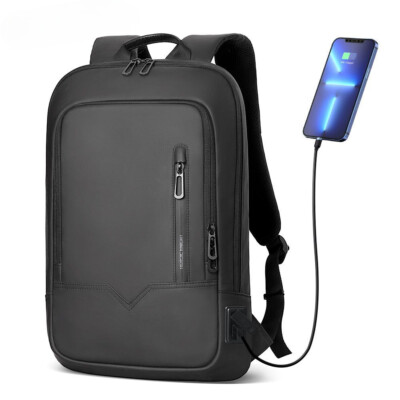 Men Business Backpack Slim Waterproof Laptop Bag Light weight College Backpack