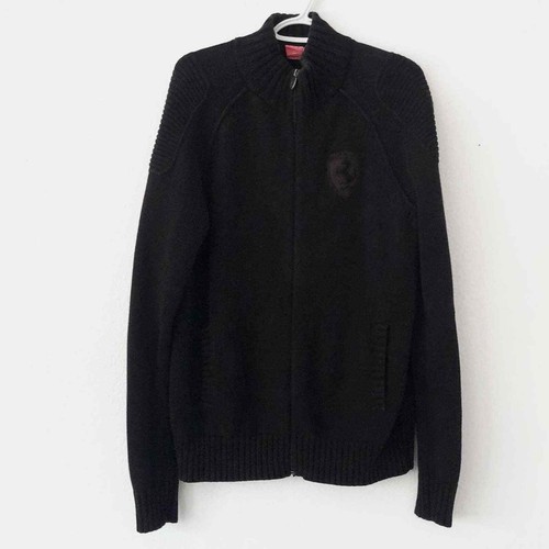 Ferrari Scuderia Puma Black full zip Ribbed sweater size Medium | eBay