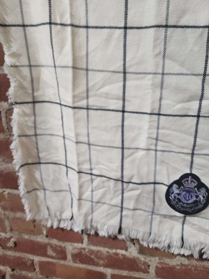 Chal a cuadros beige parche bufanda mujer Lauren Ralph Lauren Foto 2 de 4