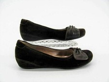 Ecco Women Shoe Bouillon Bow Size 7M EUR 37 Brown Ballet Flat Pre Owned qp