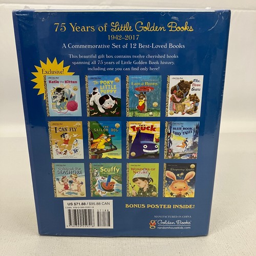 Sealed 12 Commemorative 75 Years of Little Golden Books 1942-2017 Book Box Set - Foto 2 di 5