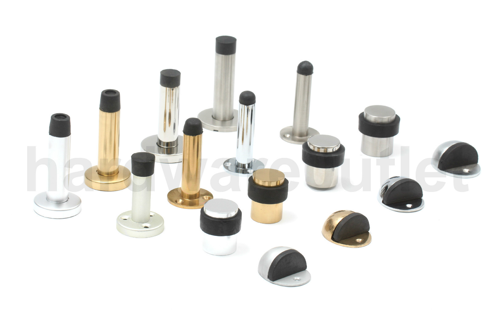 ZQ POLISHED CHROME Door Stop 63mm Wall or Skirting Board Mounted