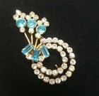 Vintage signed antoinette 1/20 12k gold filled Rhinestone brooch