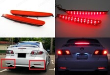 2 Red Lens Bumper Reflector LED Tail Brake Light For 02-07 Atenza Mazda6 Mazda 6