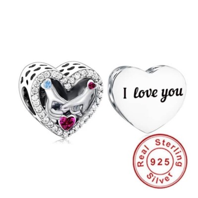   I Love You Charm Pinky Promise Love Herz Echt 925 Sterling Silber