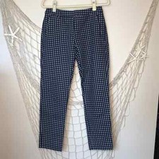 ADRIANNA PAPELL Women's Millennium Pant Kate Fit Navy  White Print 6 NWOT