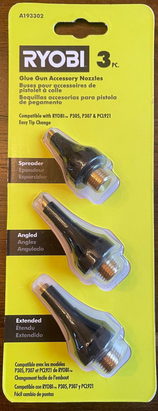 Ryobi glue gun accessory nozzles (3 Pieces) Compatible w/ P305 P307