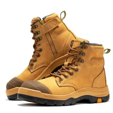 ROCKROOSTER 6'' Men's Wide Steel Toe Work Boots EH Shoe Rubber Outsole Toe Cap
