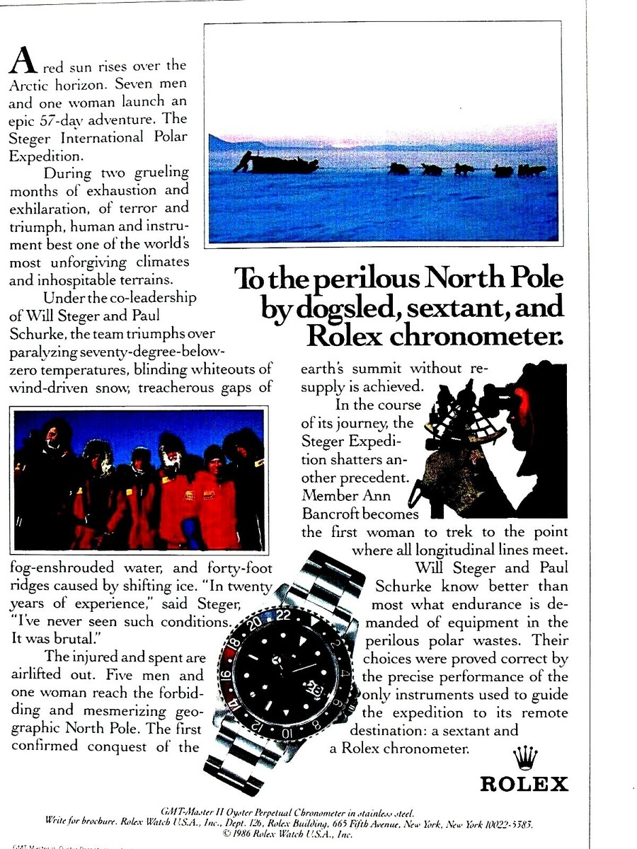Rolex GMT Master II Will Steger Paul Schurke VTG 1987 N. Pole