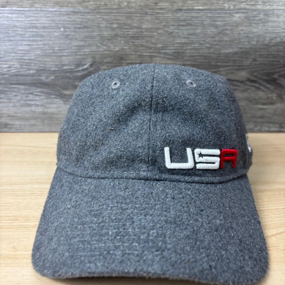 Chapéu Ryder Cup alça traseira cinza mistura de lã equipe de golfe EUA 2016 New Era ajustável - Imagem 3 de 4