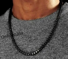 5mm Men's "20" Tennis Chain Round Black Moissanite Black Rhodium Plated Silver