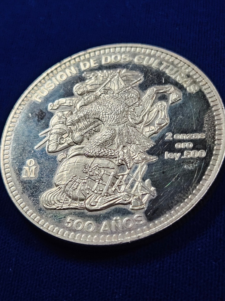 🌟 1992 Mexico 2 oz .500 Gold Medal 500 Anos Fusion Culturas