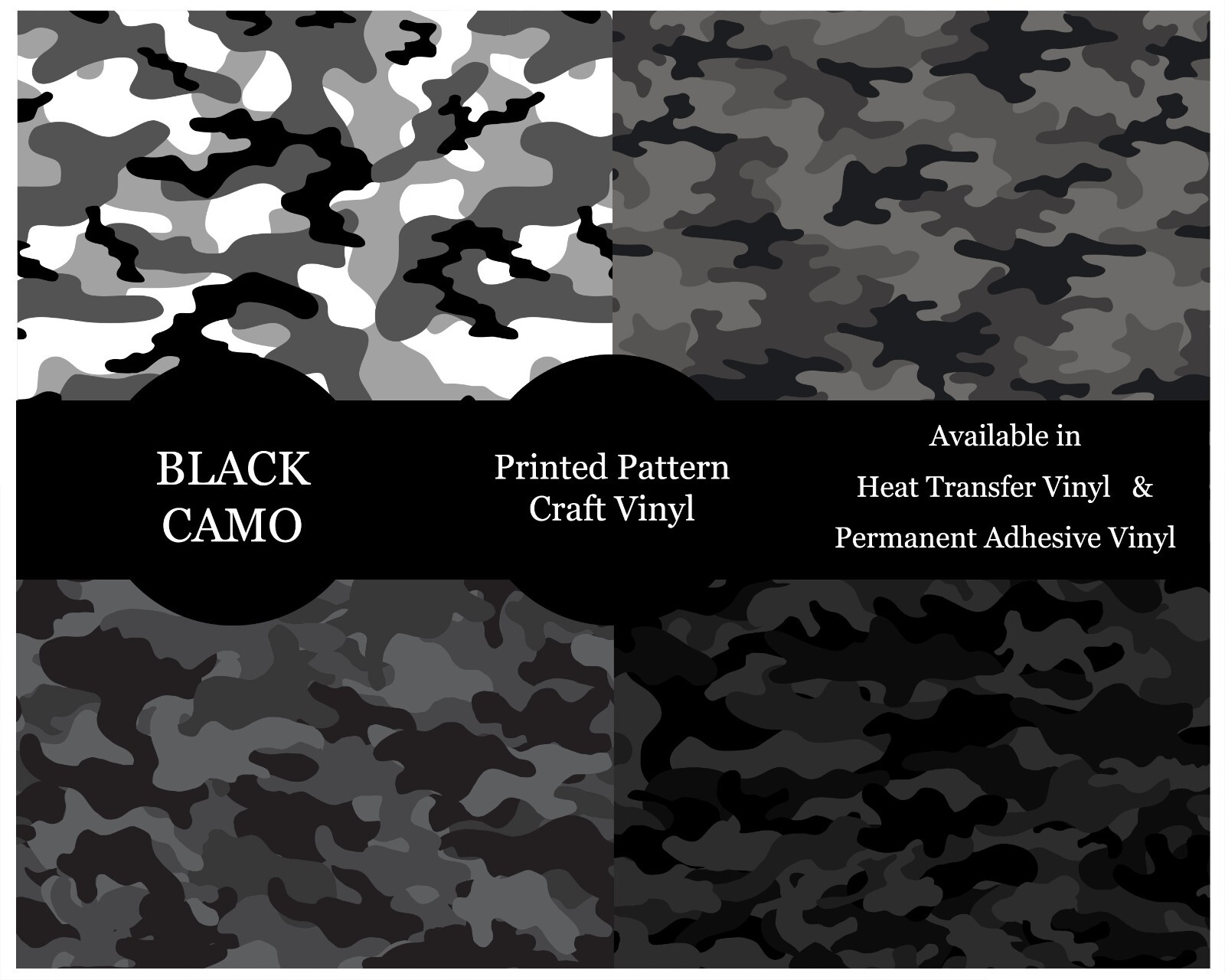 Camouflage Camo Pattern Adhesive Craft Vinyl Oracal & Siser HTV