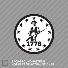 Round 1776 Minuteman Sticker Decal Vinyl 13 stars minutemen border patriot