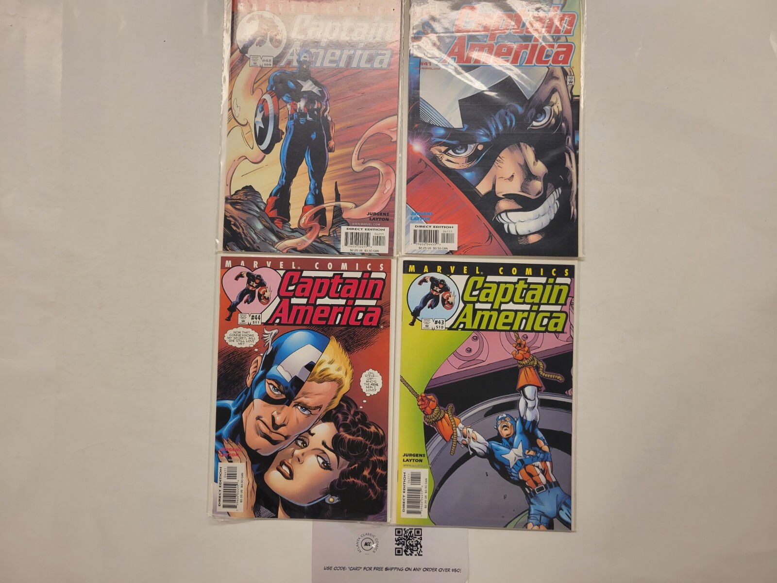 4 Captain America Marvel Comic Books #41 42 43 44 72 RC43